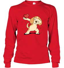 Dog Dabbing Heart For Valentine's Day Art Graphics Gift Long Sleeve T-Shirt Long Sleeve T-Shirt - FordPhuMy
