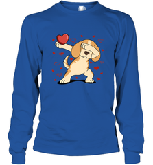Dog Dabbing Heart For Valentine's Day Art Graphics Gift Long Sleeve T-Shirt Long Sleeve T-Shirt - FordPhuMy