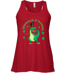 T Rex Dinosaur St. Patrick's Day Irish Funny Women's Racerback Tank Women's Racerback Tank - FordPhuMy