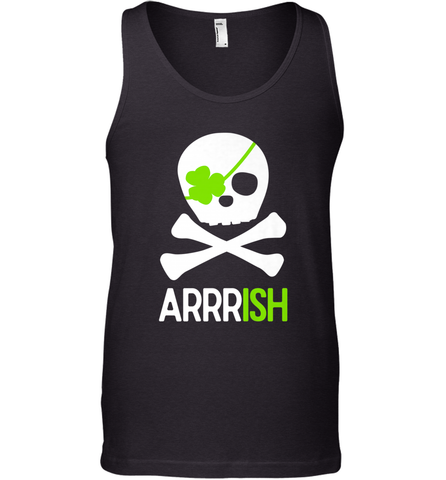 St. Patricks Day Irish Pirate Skull and Cross bones Men's Tank Top Men's Tank Top / Black / XS Men's Tank Top - FordPhuMy