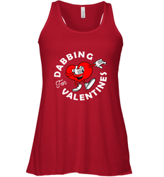 Dabbing Heart For Valentine's Day Art Graphics Heart Gift Women's Racerback Tank