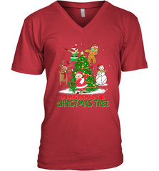 Dabbing Around Christmas Tree Baseball Snowman Santa Men's V-Neck Men's V-Neck - FordPhuMy