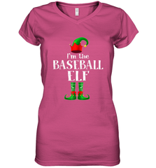 I'm The Baseball Elf Matching Family Pajama Christmas Women's V-Neck T-Shirt Women's V-Neck T-Shirt - FordPhuMy