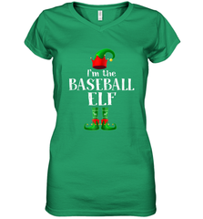 I'm The Baseball Elf Matching Family Pajama Christmas Women's V-Neck T-Shirt Women's V-Neck T-Shirt - FordPhuMy