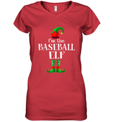 I'm The Baseball Elf Matching Family Pajama Christmas Women's V-Neck T-Shirt Women's V-Neck T-Shirt - FordPhuMy