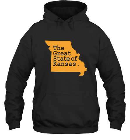 The Great State Of Kansas Hooded Sweatshirt Hooded Sweatshirt / Black / S Hooded Sweatshirt - FordPhuMy