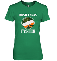 Irish I Was Faster Funny Running St Patricks Day Women's Premium T-Shirt