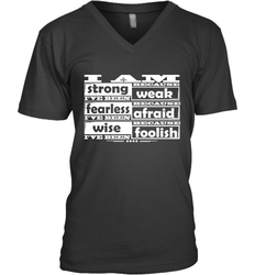 I am strong, fearless wise Best Novelty Gift Wing Inspirational Quote Men's V-Neck