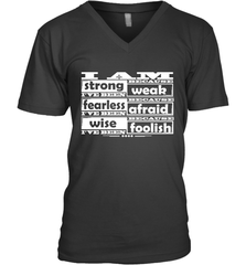 I am strong, fearless wise Best Novelty Gift Wing Inspirational Quote Men's V-Neck Men's V-Neck - FordPhuMy