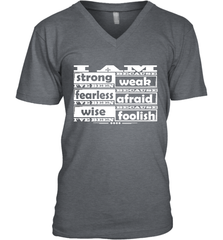 I am strong, fearless wise Best Novelty Gift Wing Inspirational Quote Men's V-Neck Men's V-Neck - FordPhuMy