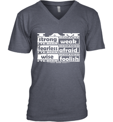 I am strong, fearless wise Best Novelty Gift Wing Inspirational Quote Men's V-Neck Men's V-Neck - FordPhuMy