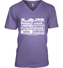 I am strong, fearless wise Best Novelty Gift Wing Inspirational Quote Men's V-Neck Men's V-Neck - FordPhuMy