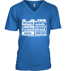 I am strong, fearless wise Best Novelty Gift Wing Inspirational Quote Men's V-Neck Men's V-Neck - FordPhuMy