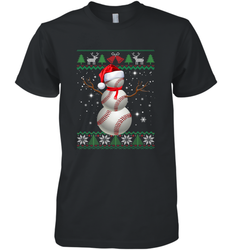 Baseball Snowman Ugly Christmas Ball Santa Pajama Xmas Gifts Men's Premium T-Shirt