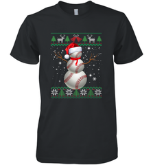 Baseball Snowman Ugly Christmas Ball Santa Pajama Xmas Gifts Men's Premium T-Shirt Men's Premium T-Shirt - FordPhuMy