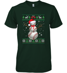 Baseball Snowman Ugly Christmas Ball Santa Pajama Xmas Gifts Men's Premium T-Shirt Men's Premium T-Shirt - FordPhuMy