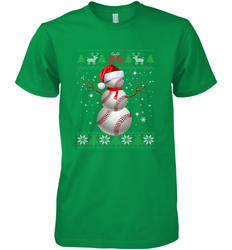 Baseball Snowman Ugly Christmas Ball Santa Pajama Xmas Gifts Men's Premium T-Shirt