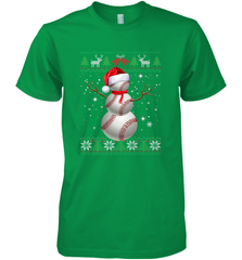 Baseball Snowman Ugly Christmas Ball Santa Pajama Xmas Gifts Men's Premium T-Shirt Men's Premium T-Shirt - FordPhuMy