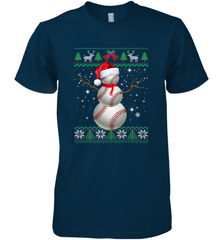 Baseball Snowman Ugly Christmas Ball Santa Pajama Xmas Gifts Men's Premium T-Shirt Men's Premium T-Shirt - FordPhuMy