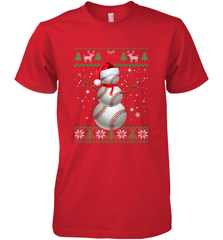 Baseball Snowman Ugly Christmas Ball Santa Pajama Xmas Gifts Men's Premium T-Shirt Men's Premium T-Shirt - FordPhuMy