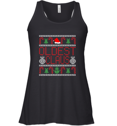Oldest Claus Santa Hat Christmas Gift Matching Family Ugly Women's Racerback Tank