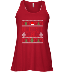 Oldest Claus Santa Hat Christmas Gift Matching Family Ugly Women's Racerback Tank