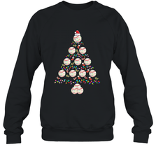 Baseball Balls Christmas Tree lights Xmas Gift Holiday Crewneck Sweatshirt Crewneck Sweatshirt - FordPhuMy