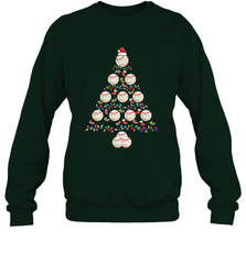 Baseball Balls Christmas Tree lights Xmas Gift Holiday Crewneck Sweatshirt Crewneck Sweatshirt - FordPhuMy