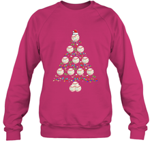 Baseball Balls Christmas Tree lights Xmas Gift Holiday Crewneck Sweatshirt Crewneck Sweatshirt - FordPhuMy