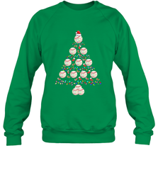 Baseball Balls Christmas Tree lights Xmas Gift Holiday Crewneck Sweatshirt Crewneck Sweatshirt - FordPhuMy