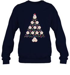 Baseball Balls Christmas Tree lights Xmas Gift Holiday Crewneck Sweatshirt