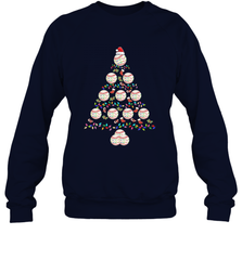 Baseball Balls Christmas Tree lights Xmas Gift Holiday Crewneck Sweatshirt Crewneck Sweatshirt - FordPhuMy