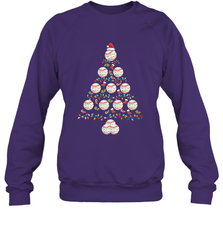 Baseball Balls Christmas Tree lights Xmas Gift Holiday Crewneck Sweatshirt Crewneck Sweatshirt - FordPhuMy