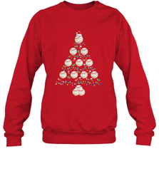 Baseball Balls Christmas Tree lights Xmas Gift Holiday Crewneck Sweatshirt Crewneck Sweatshirt - FordPhuMy