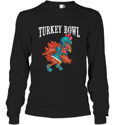 Cool Turkey Bowl _ Funny Thanksgiving Football Player Long Sleeve T-Shirt