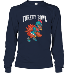 Cool Turkey Bowl _ Funny Thanksgiving Football Player Long Sleeve T-Shirt