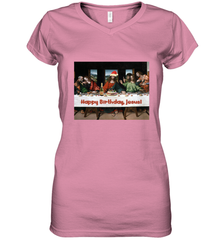 Comics Style Funny Christmas Happy Birthday Jesus Women's V-Neck T-Shirt Women's V-Neck T-Shirt - FordPhuMy