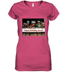 Comics Style Funny Christmas Happy Birthday Jesus Women's V-Neck T-Shirt Women's V-Neck T-Shirt - FordPhuMy