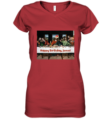 Comics Style Funny Christmas Happy Birthday Jesus Women's V-Neck T-Shirt Women's V-Neck T-Shirt - FordPhuMy