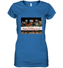 Comics Style Funny Christmas Happy Birthday Jesus Women's V-Neck T-Shirt Women's V-Neck T-Shirt - FordPhuMy