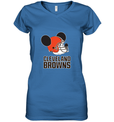 Nfl Cleveland Browns Mickey Mouse Team Women's V-Neck T-Shirt Women's V-Neck T-Shirt - FordPhuMy