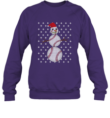 UGLY CHRISTMAS Baseball Snowman Holiday Santa Funny Men Gift Crewneck Sweatshirt Crewneck Sweatshirt - FordPhuMy