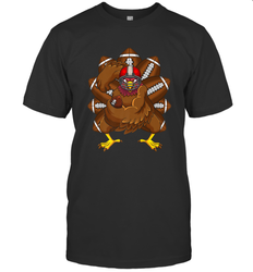 Cool Turkey Football Feathers Funny Thanksgiving Sports Men's T-Shirt