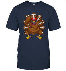 Cool Turkey Football Feathers Funny Thanksgiving Sports Men's T-Shirt