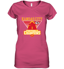 Kansas City Old School Football _ The City Of Champions LIV Women's V-Neck T-Shirt Women's V-Neck T-Shirt - FordPhuMy