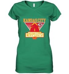 Kansas City Old School Football _ The City Of Champions LIV Women's V-Neck T-Shirt Women's V-Neck T-Shirt - FordPhuMy