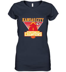 Kansas City Old School Football _ The City Of Champions LIV Women's V-Neck T-Shirt Women's V-Neck T-Shirt - FordPhuMy