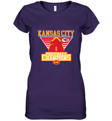 Kansas City Old School Football _ The City Of Champions LIV Women's V-Neck T-Shirt Women's V-Neck T-Shirt - FordPhuMy