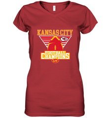 Kansas City Old School Football _ The City Of Champions LIV Women's V-Neck T-Shirt Women's V-Neck T-Shirt - FordPhuMy