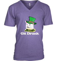 Git Drunk Funny Arguing Cat Meme St Patricks Day Men's V-Neck Men's V-Neck - FordPhuMy